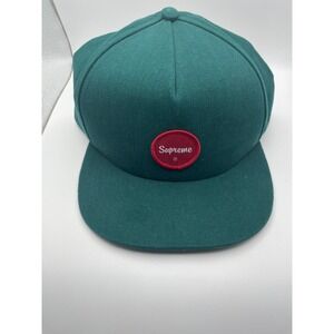 Supreme 5-Panel Snapback Hat Forest Green Red Circle Logo Patch Cap NEW